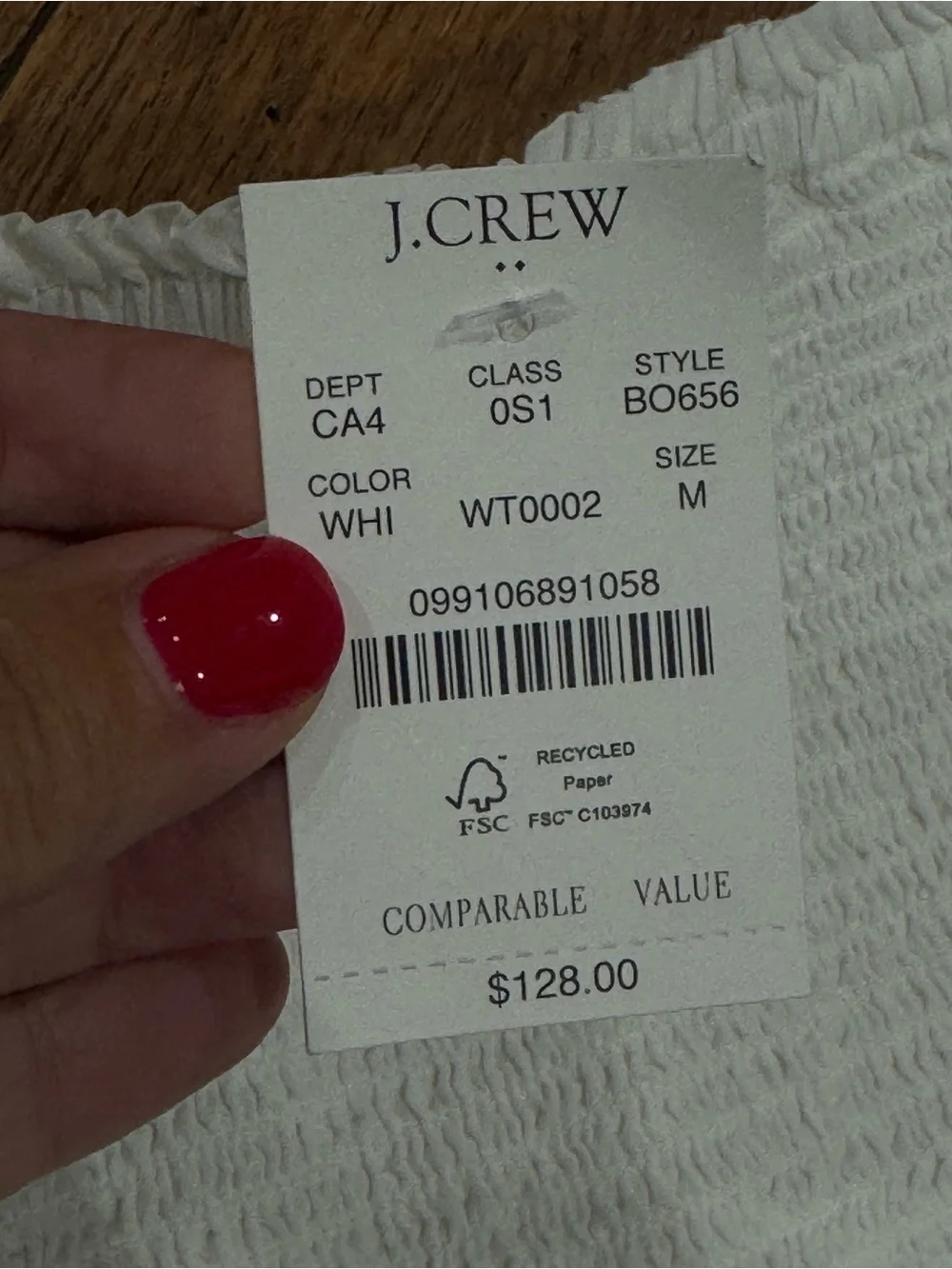Women’s Size Med J. Crew Dress - White - New with Tags was $128